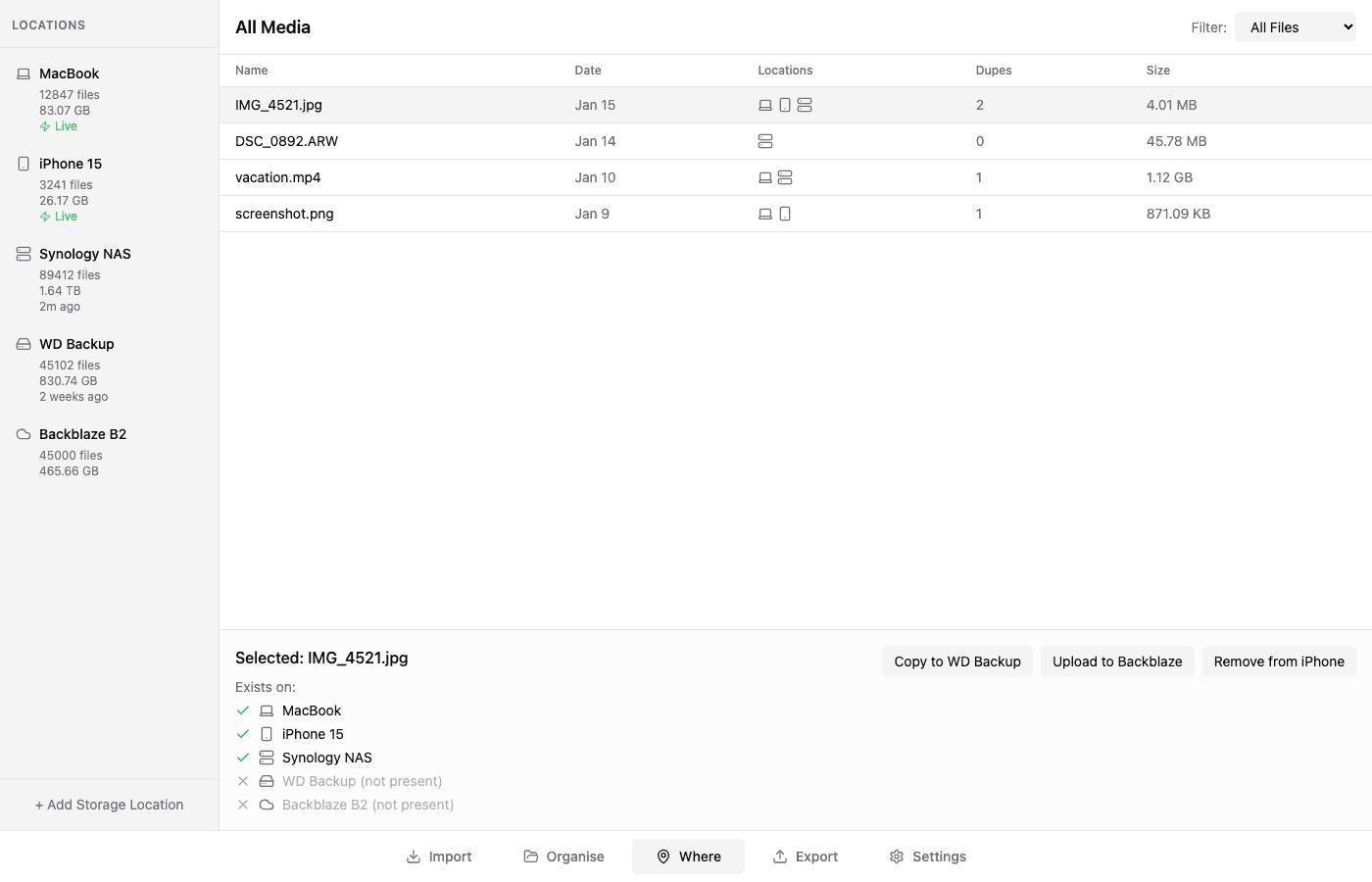 Where Tab - Multi-Location Tracking